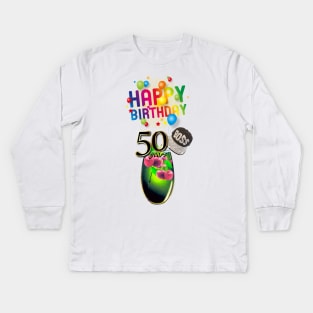 50th Birthday Celebration. Celebrating like a Boss Kids Long Sleeve T-Shirt